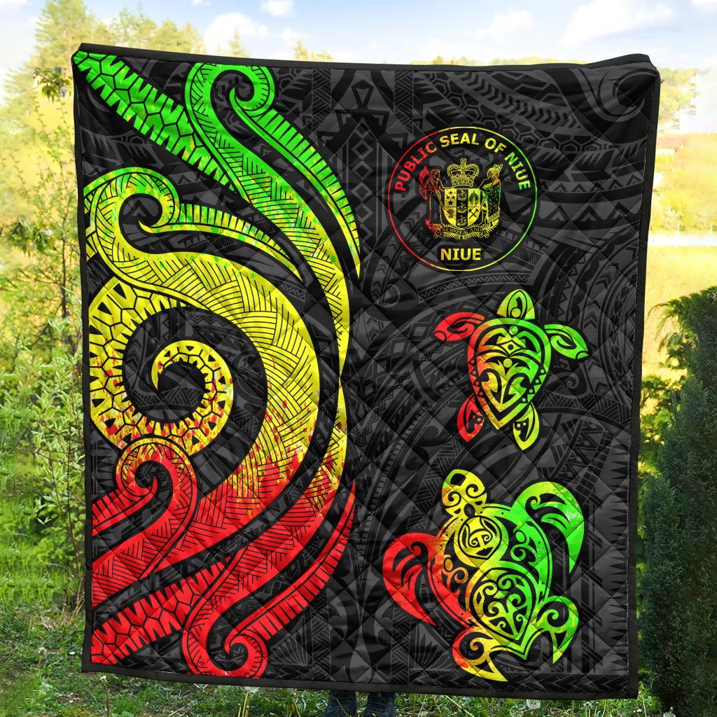 Niue Premium Quilt - Reggae Tentacle Turtle - Polynesian Pride