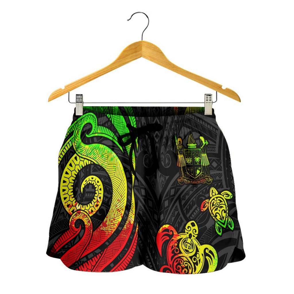 Fiji Women's Short - Reggae Tentacle Turtle Crest - Polynesian Pride