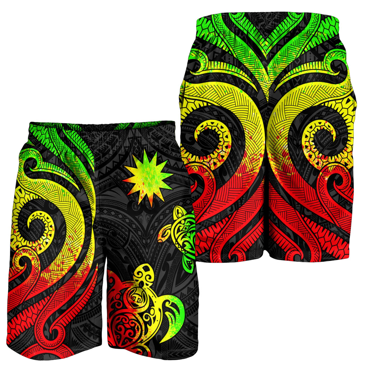 Nauru Men's Short - Reggae Tentacle Turtle - Polynesian Pride