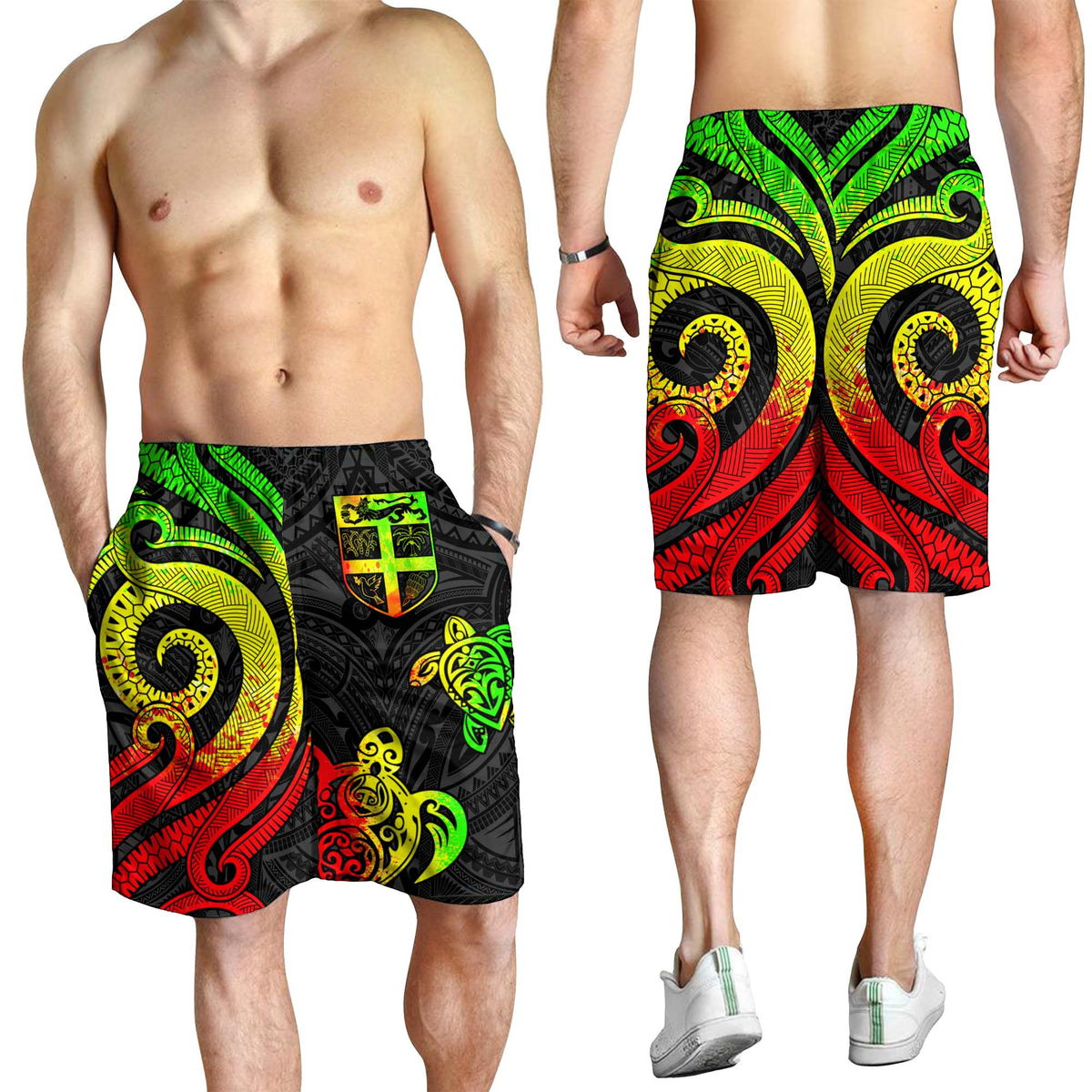 Fiji Men's Short - Reggae Tentacle Turtle - Polynesian Pride
