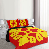 Hawaiian Royal Pattern Quilt Bed Set - Royal - M1 Style - AH - Polynesian Pride