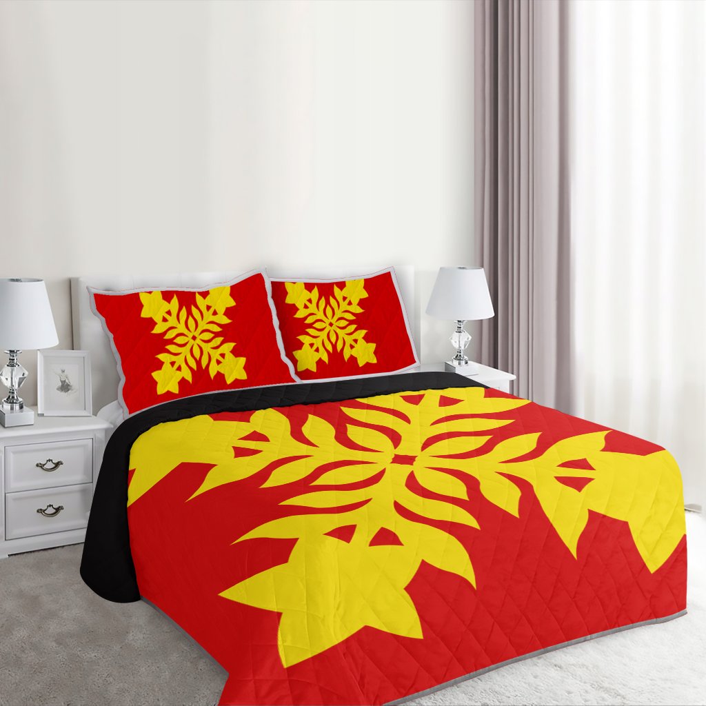 Hawaiian Royal Pattern Quilt Bed Set - Royal - E2 Style - AH - Polynesian Pride