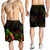 Palau Polynesian Men's Shorts - Turtle With Blooming Hibiscus Reggae - Polynesian Pride