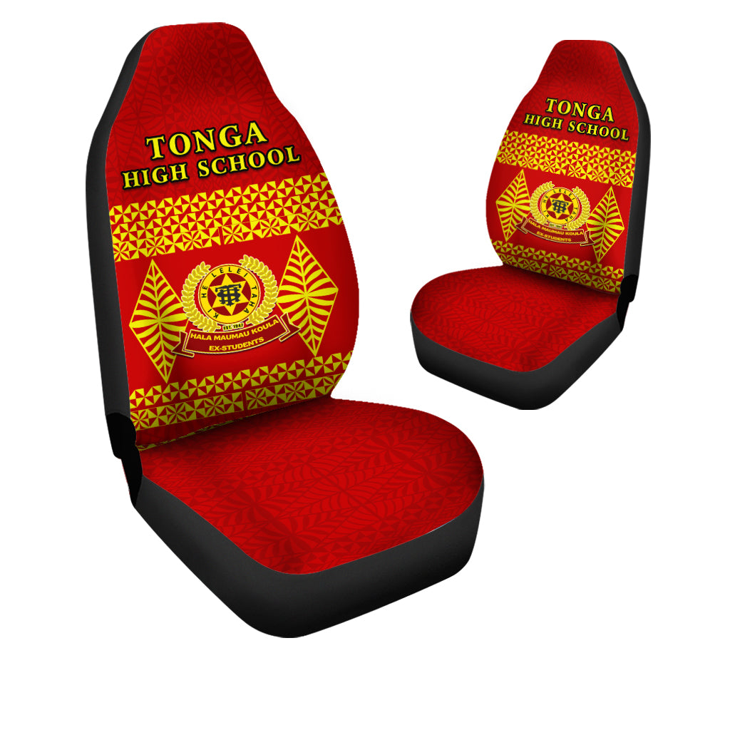 Tonga High School Car Seat Covers - Tongan Pattern LT13 Universal Fit Red - Polynesian Pride