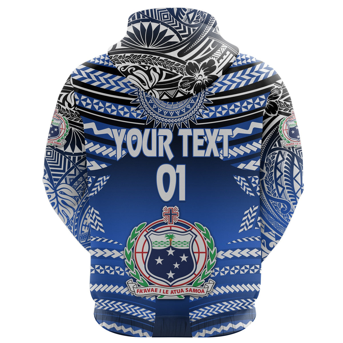 Custom Manu Samoa Rugby Hoodie Creative Style Blue, Custom Text and Number - Polynesian Pride