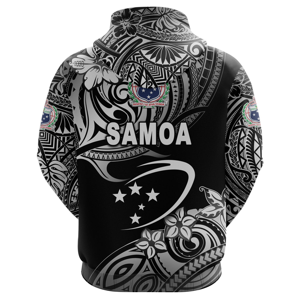Manu Samoa Rugby Hoodie Unique Vibes Black - Polynesian Pride
