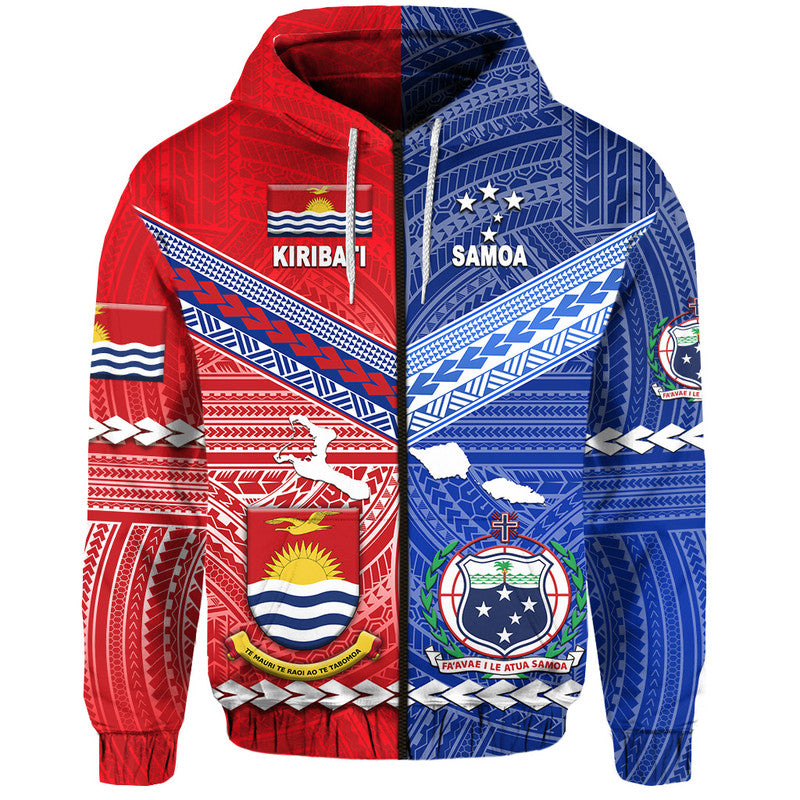 Samoa and Kiribati Hoodie Together LT8 - Polynesian Pride