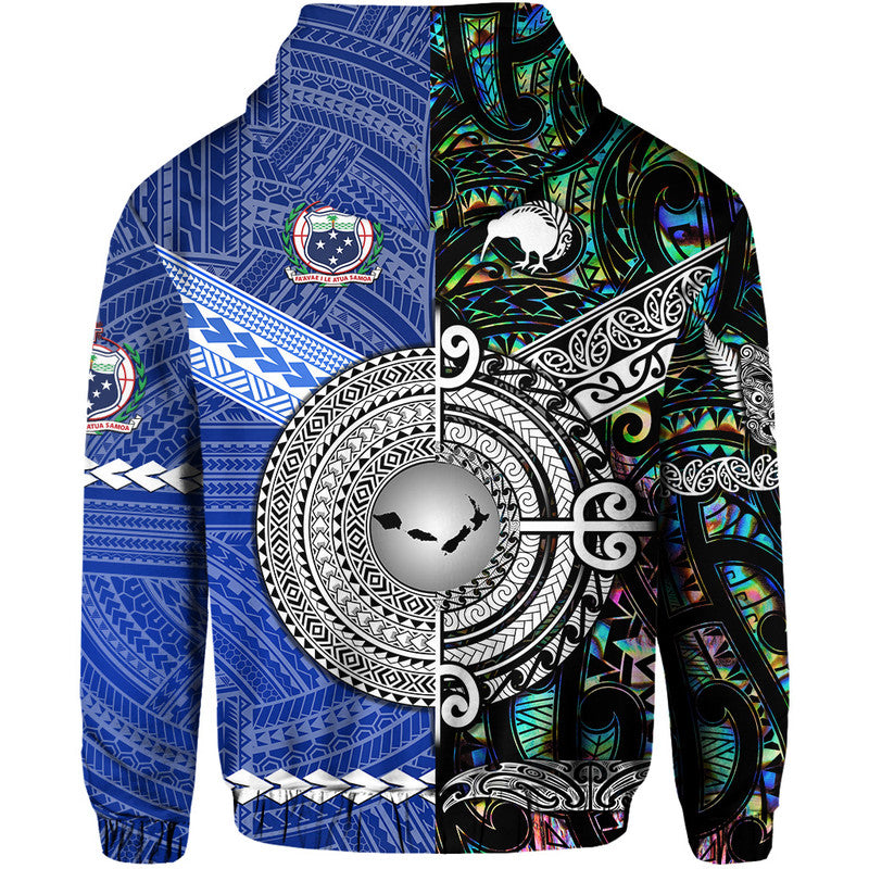 Samoa and New Zealand Hoodie Together Paua Shell LT8 - Polynesian Pride