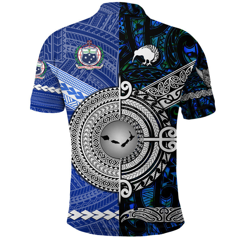 Samoa New Zealand Polo Shirt Together Blue LT8 - Polynesian Pride