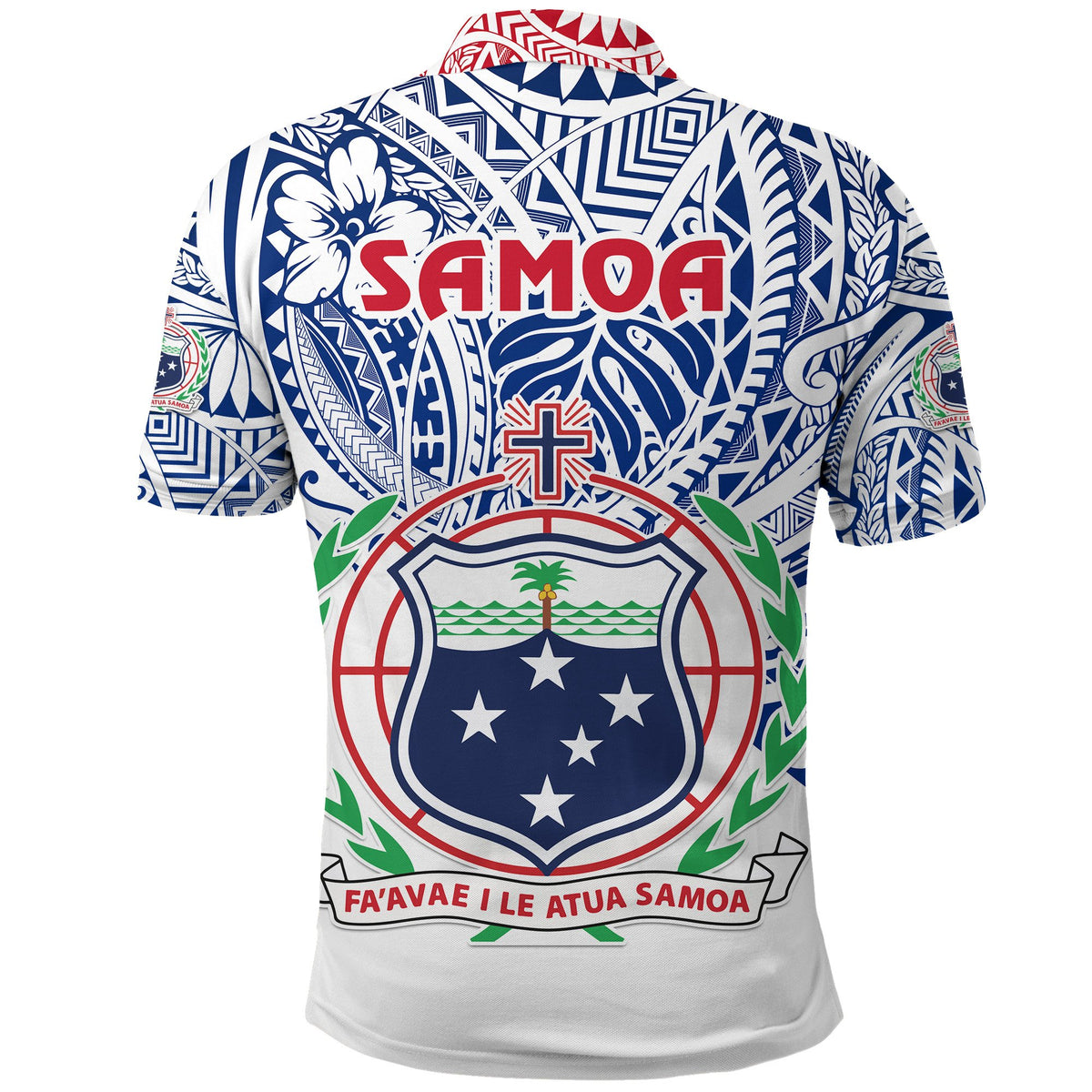 Custom Manu Samoa Rugby Polo Shirt Simple Style White - Polynesian Pride