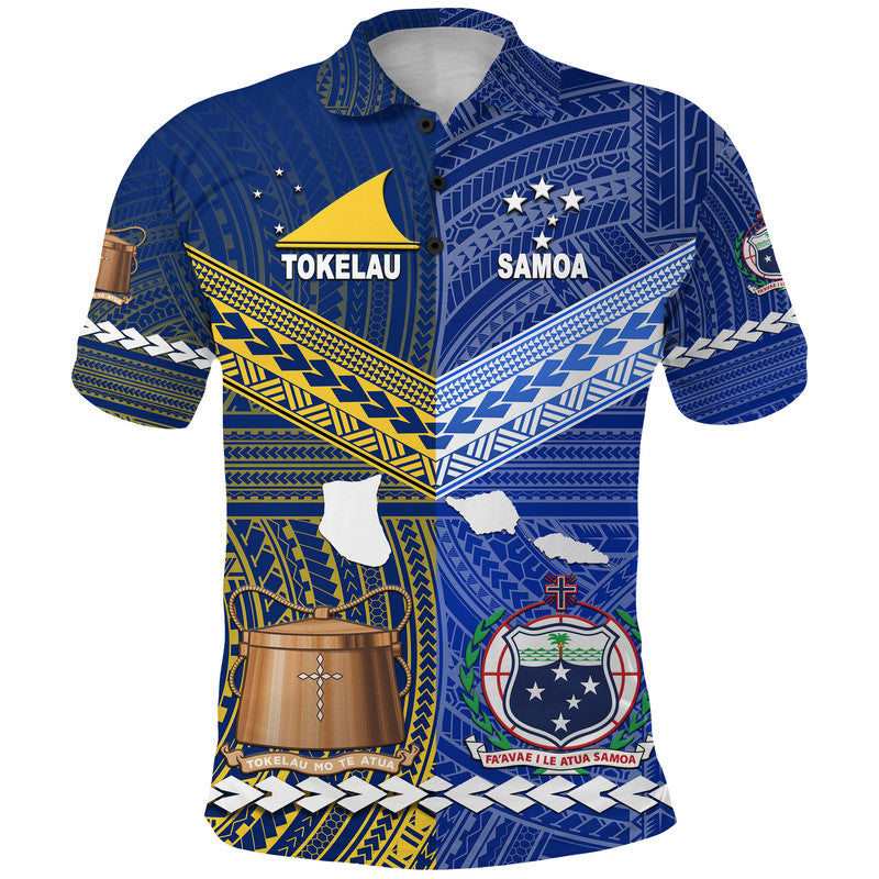 Custom Samoa Tokelau Polo Shirt Together LT8 Blue - Polynesian Pride