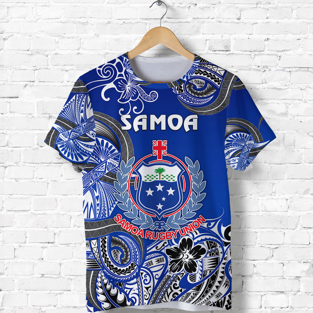 Custom Samoa Manu T Shirt Rugby Unique Style Blue White LT8 - Polynesian Pride