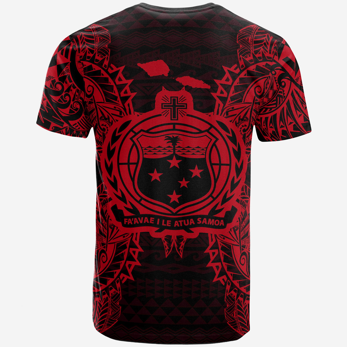 Samoa All T Shirt Samoa Coat Of Arms Map Polynesian Tattoo Red - Polynesian Pride
