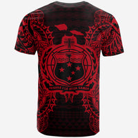 Samoa All T Shirt Samoa Coat Of Arms Map Polynesian Tattoo Red - Polynesian Pride