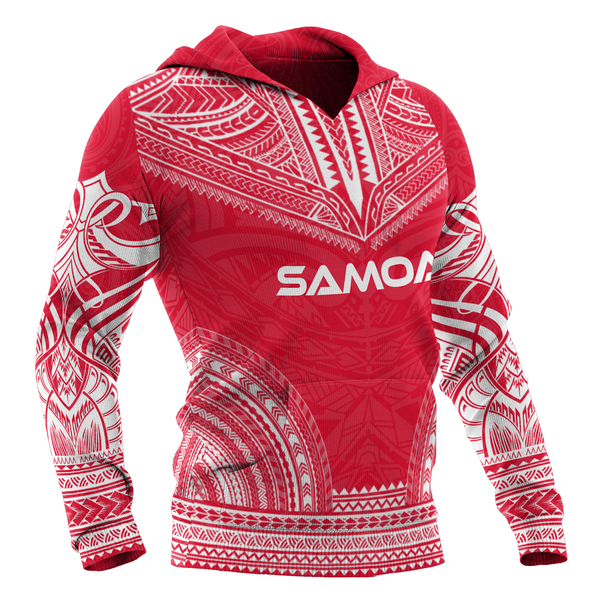 Samoa Polynesian Chief Hoodie Red Version - Polynesian Pride