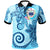 Samoa Polo Shirt Tribal Plumeria Pattern Unisex Blue - Polynesian Pride