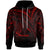 Samoa Hoodie Red Color Cross Style Unisex Black - Polynesian Pride