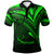 Samoa Polo Shirt Green Color Cross Style Unisex Black - Polynesian Pride