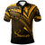 Samoa Polo Shirt Gold Color Cross Style Unisex Black - Polynesian Pride
