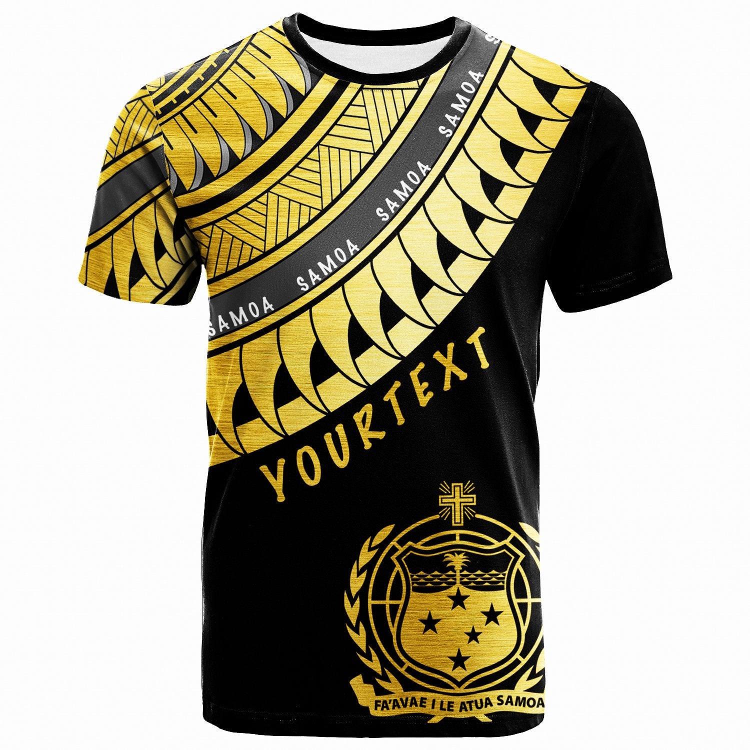 Samoa Custom T Shirt Ginger Lei Gold Pattern Unisex Gold - Polynesian Pride