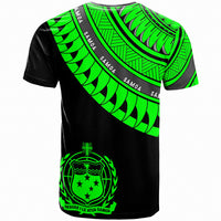 Samoa Custom T Shirt Ginger Lei Green Pattern - Polynesian Pride