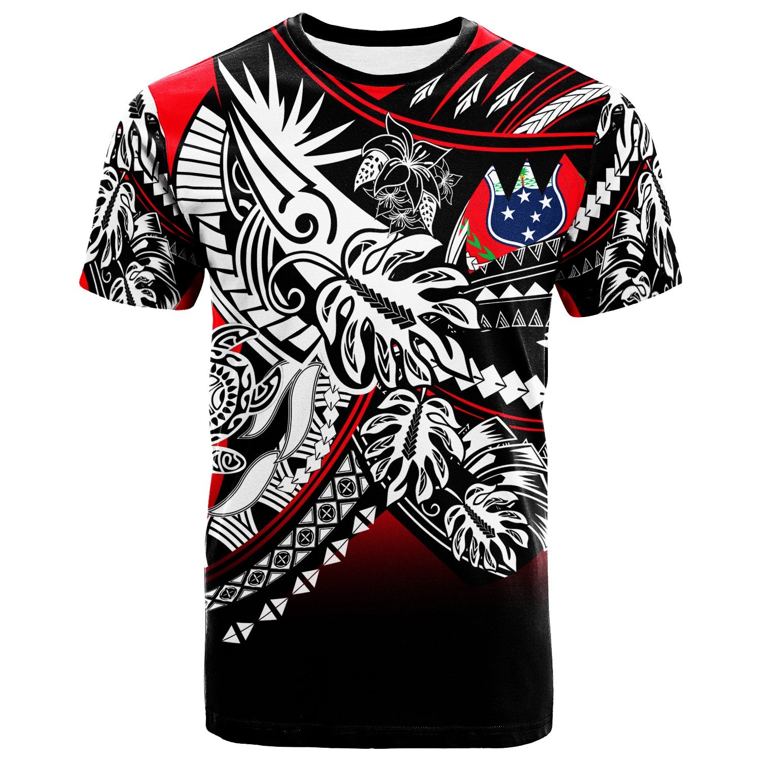 Samoa T Shirt Tribal Jungle Pattern Unisex Red - Polynesian Pride