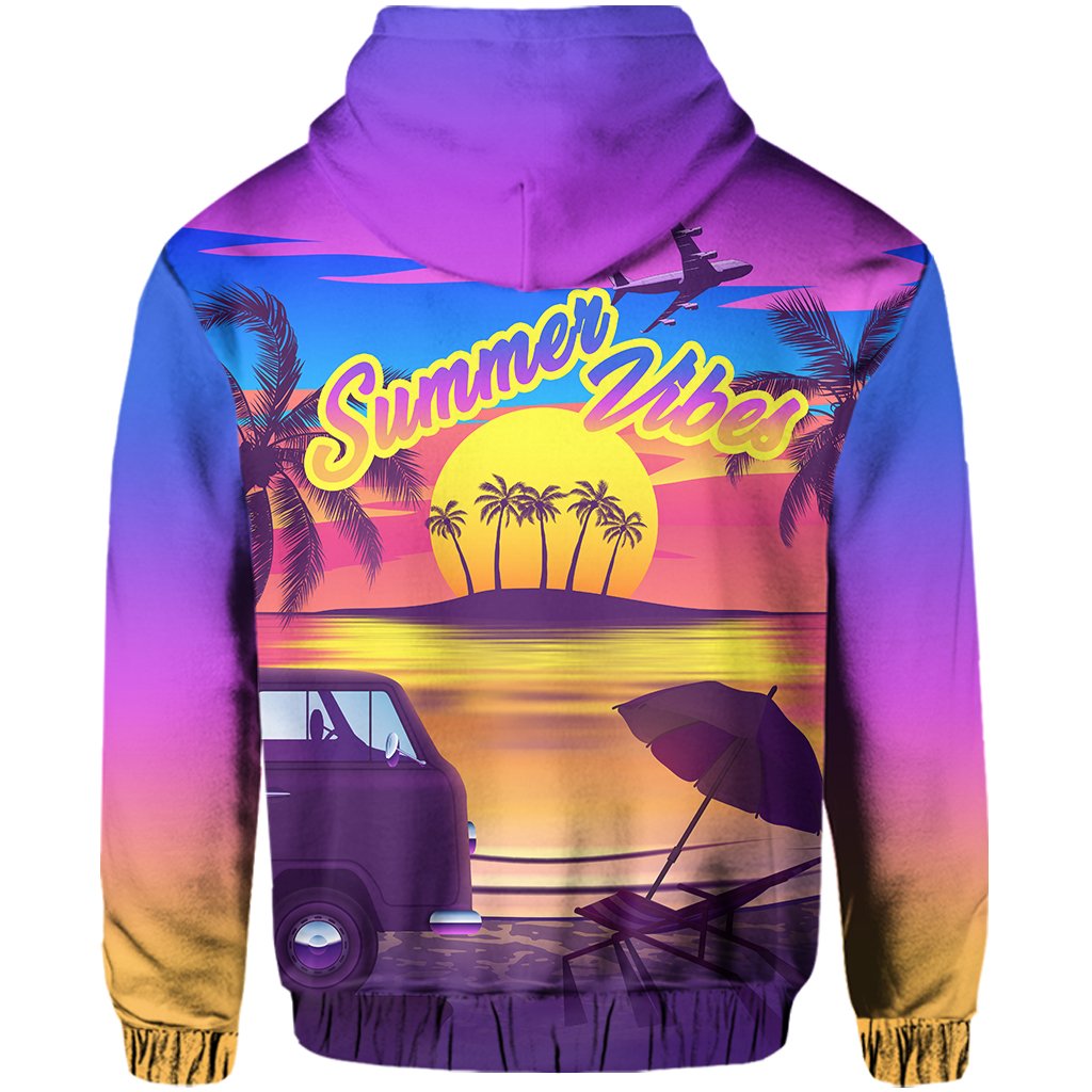 Hawaii Summer Vibe Zip Hoodie - Polynesian Pride