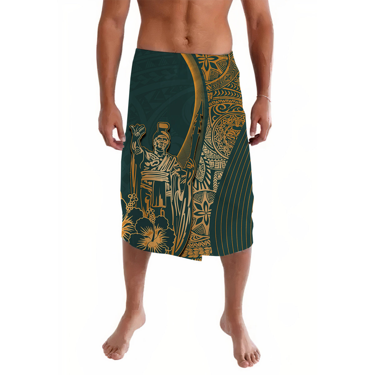 Hawaiian King Kamehameha Lavalava Vibe Green Style LT6 Lavalava Green - Polynesian Pride