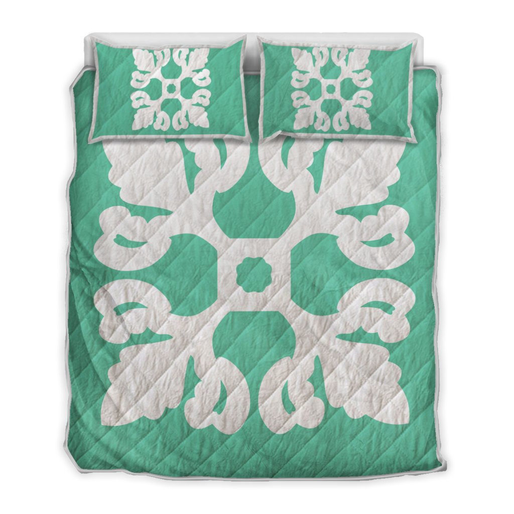 Hawaiian Royal Pattern Quilt Bed Set - Seafoarm - M1 Style - AH Seafoarm - Polynesian Pride