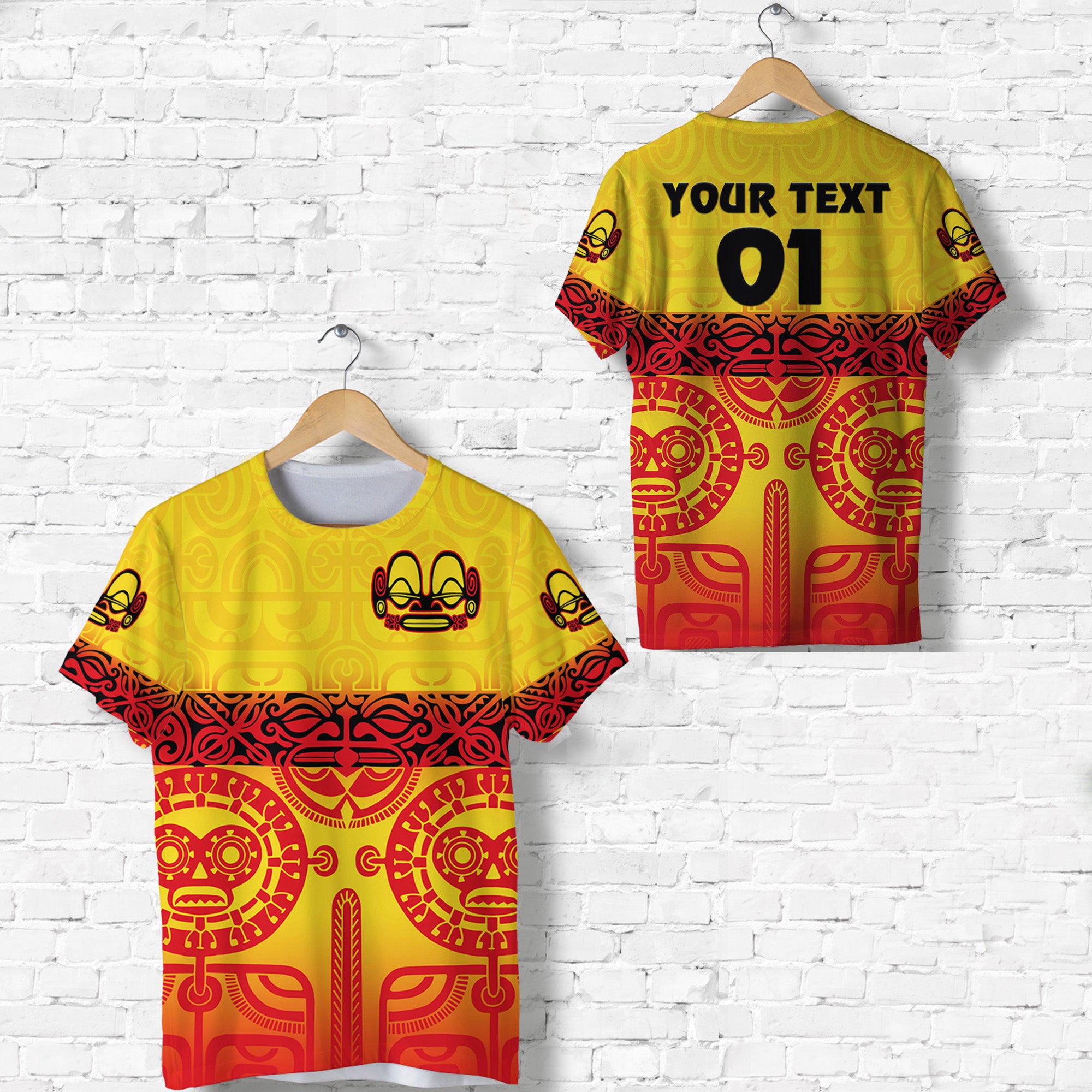 Custom Marquesas Islands T Shirt Marquesan Tattoo Special Style Gradient Yellow LT8 - Polynesian Pride