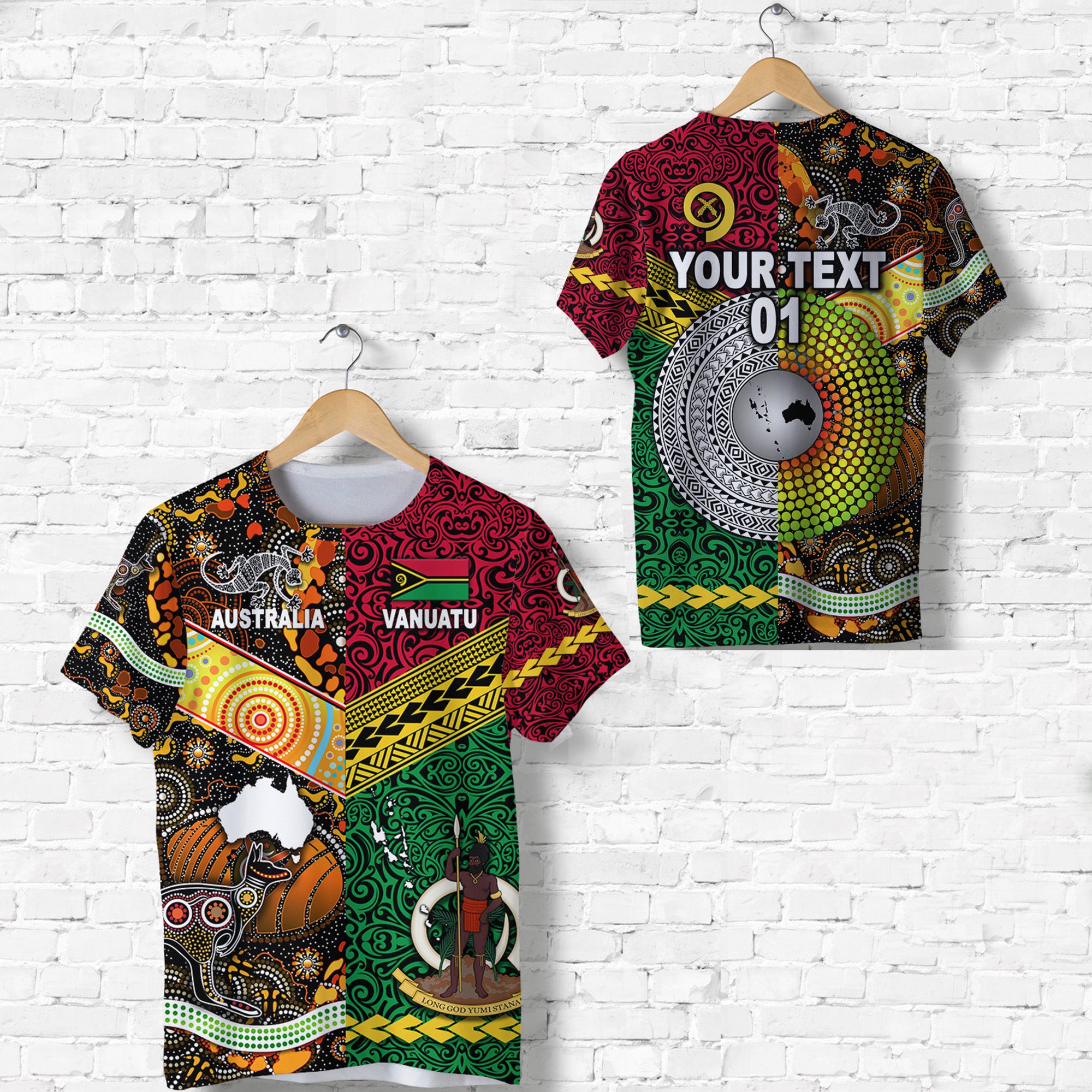 Custom Vanuatu Australia T Shirt Together LT8 - Polynesian Pride