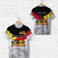 Custom Papua New Guinea SP Hunters T Shirt Rugby Original Style White, Custom Text and Number LT8 White - Polynesian Pride
