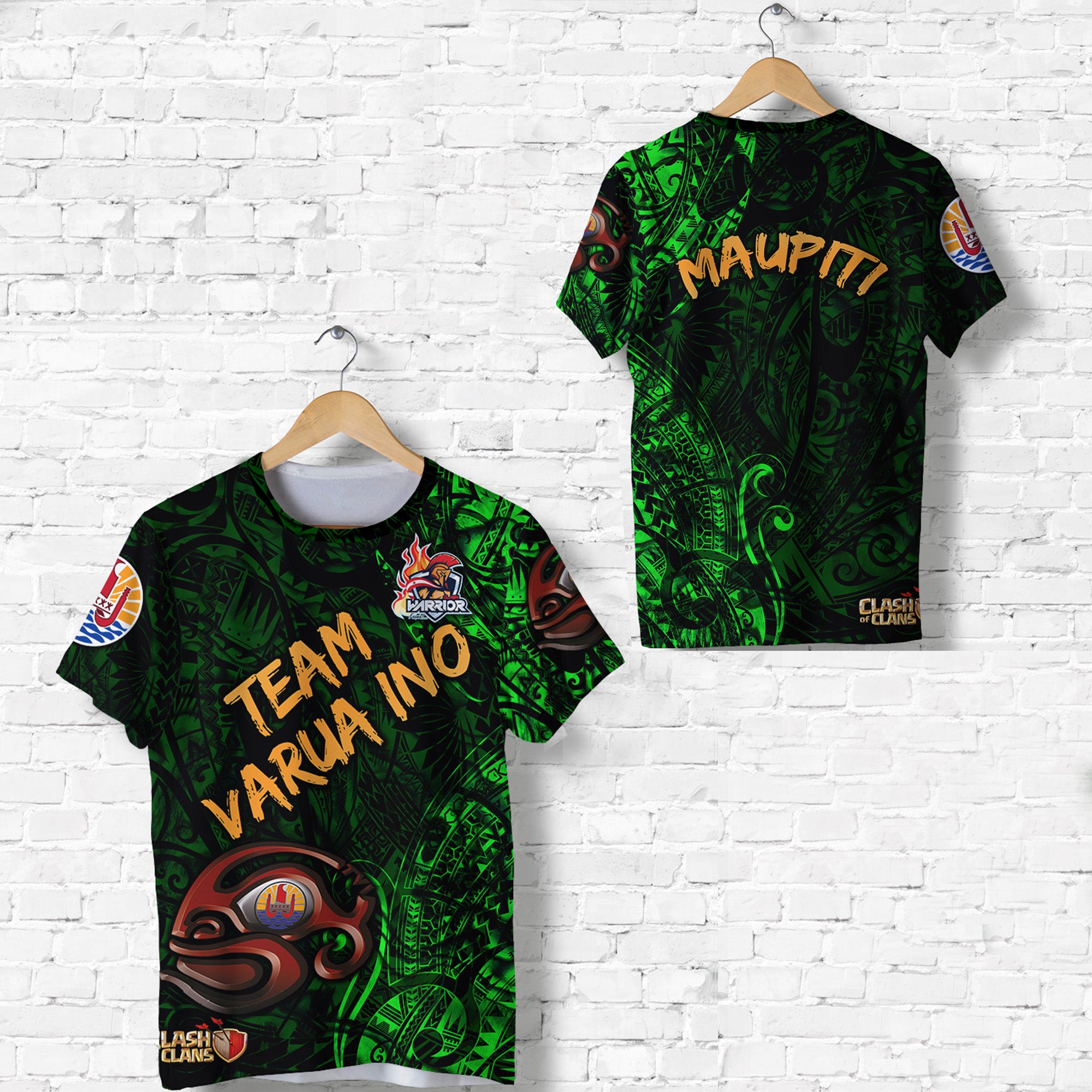 Maupiti Number 14 CW Tahiti PC T Shirt Team Varua Ino Original 008 LT8 Unisex Green - Polynesian Pride