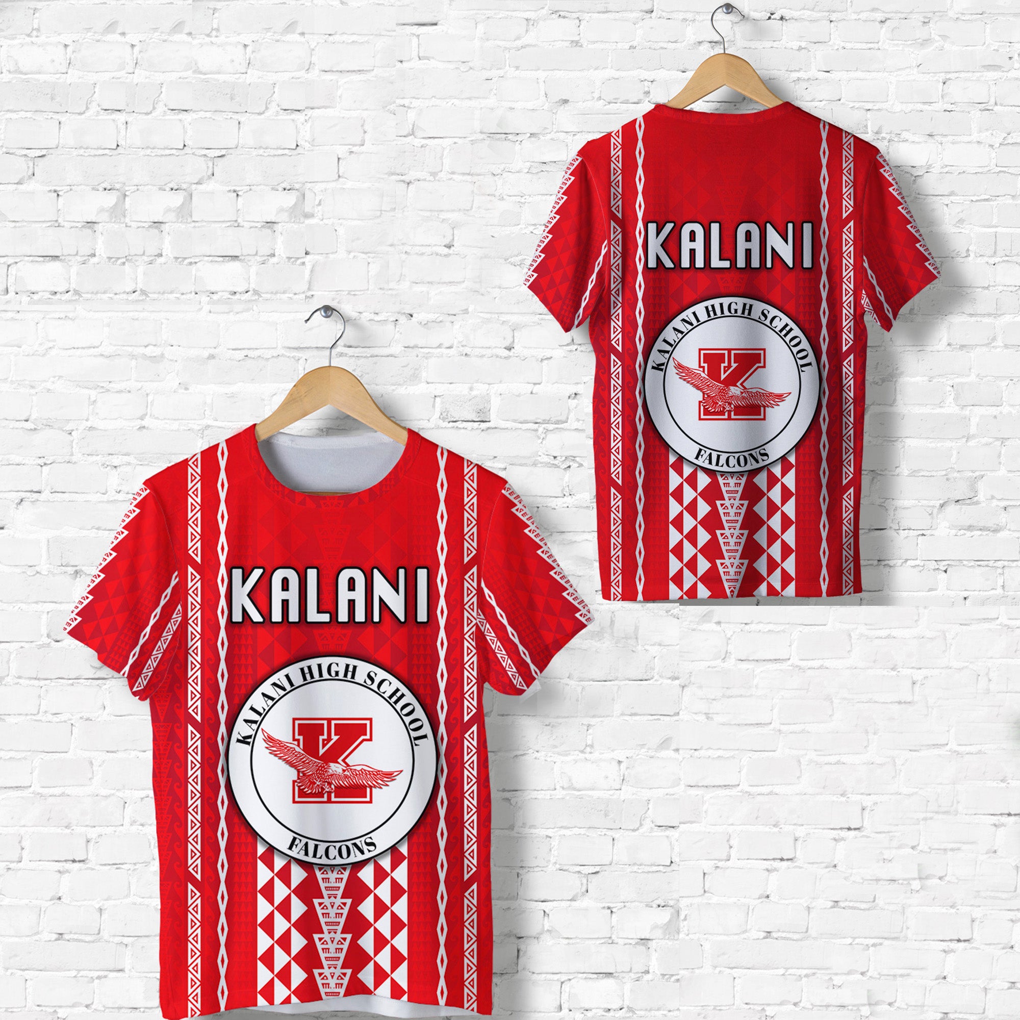 Hawaii Kalani High School T Shirt Falcons Simple Style LT8 Unisex Red - Polynesian Pride