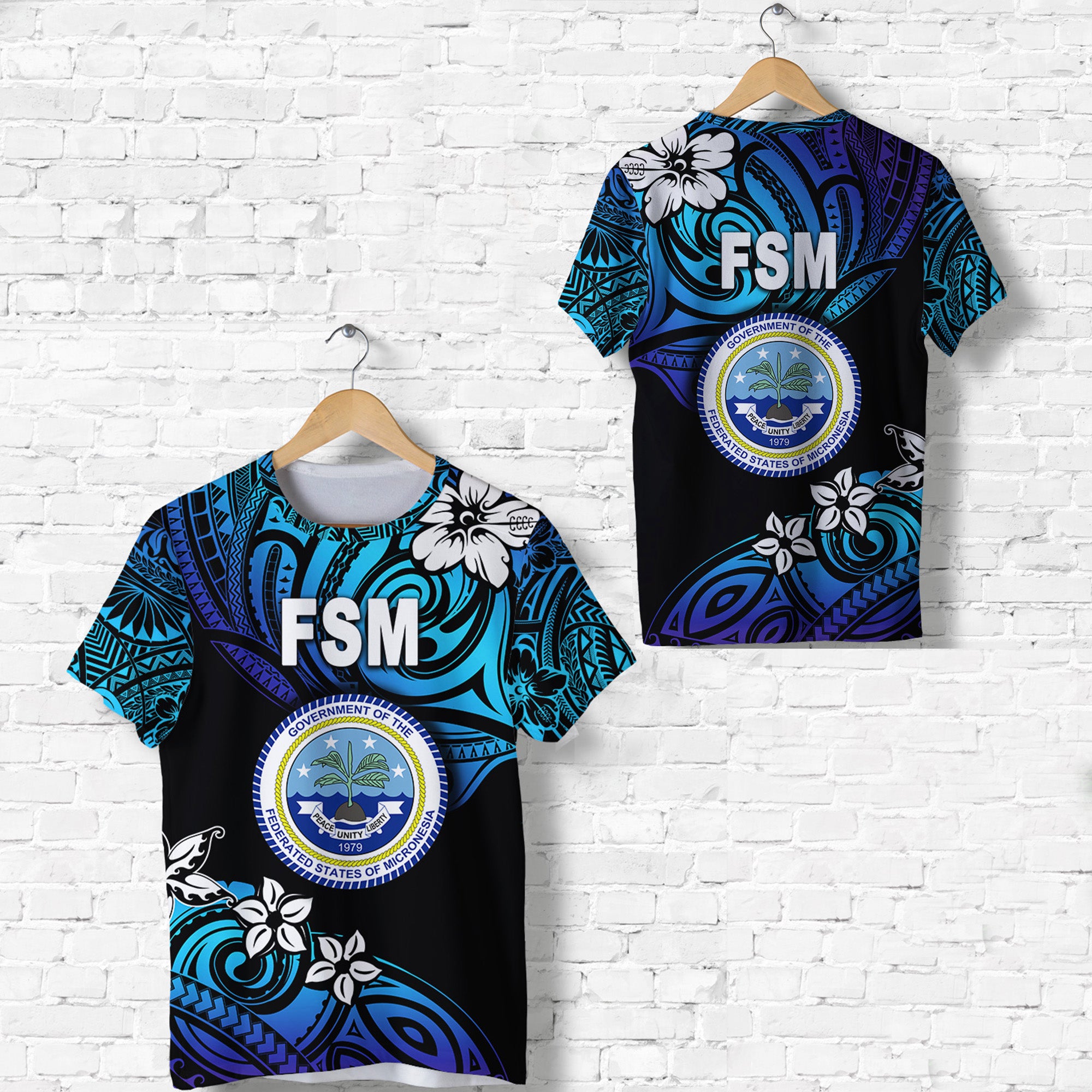 Federated States of Micronesia T Shirt Unique Vibes Blue LT8 Unisex Blue - Polynesian Pride