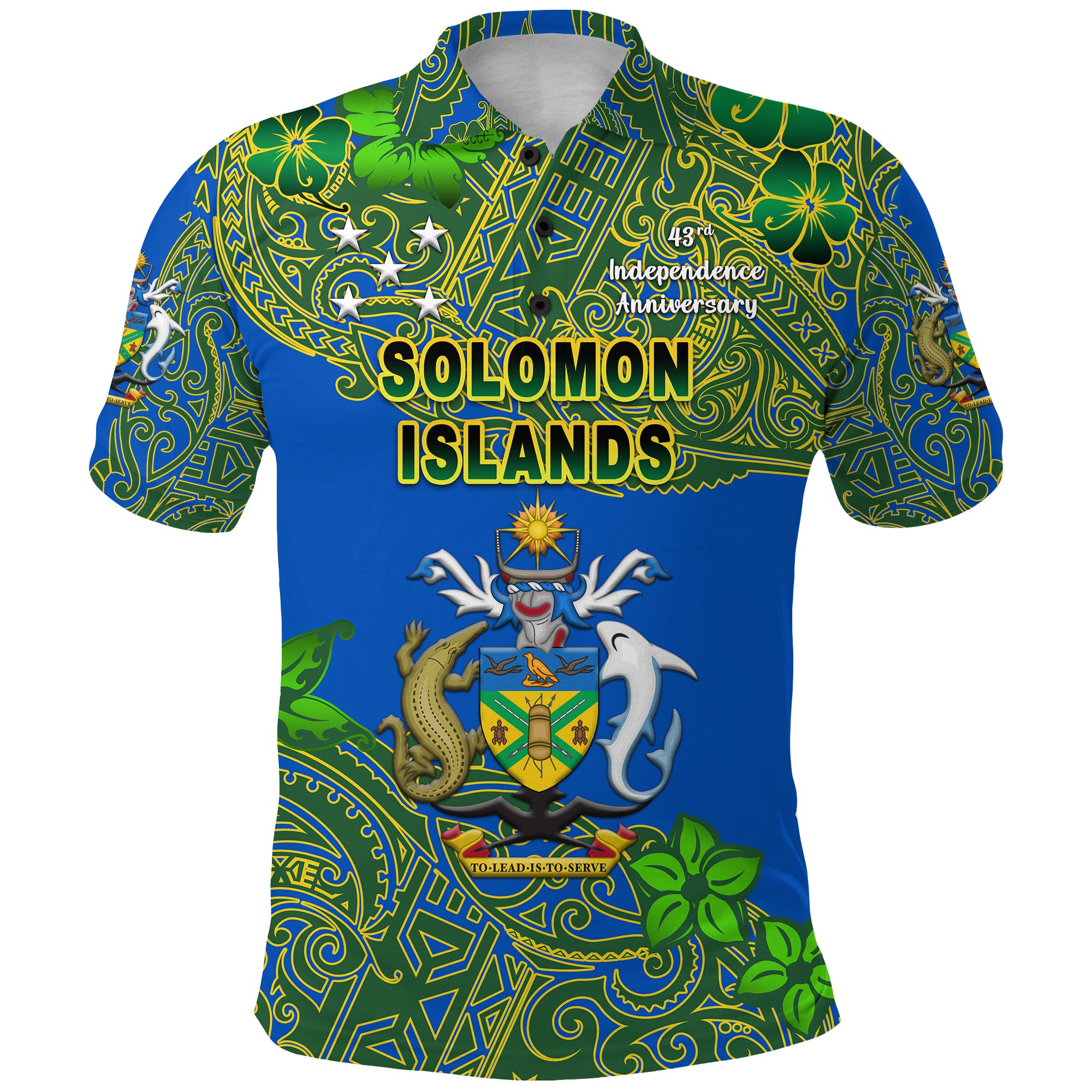 Solomon Islands Polo Shirt 43rd Independence Anniversary Unique Vibes LT8 Unisex Blue - Polynesian Pride