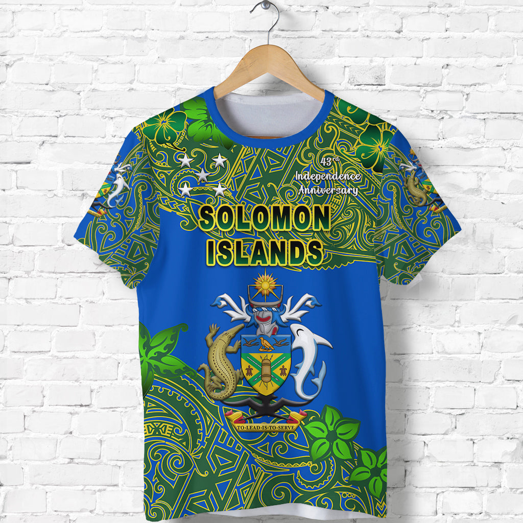 Solomon Islands T Shirt 43rd Independence Anniversary Unique Vibes LT8 Unisex Blue - Polynesian Pride