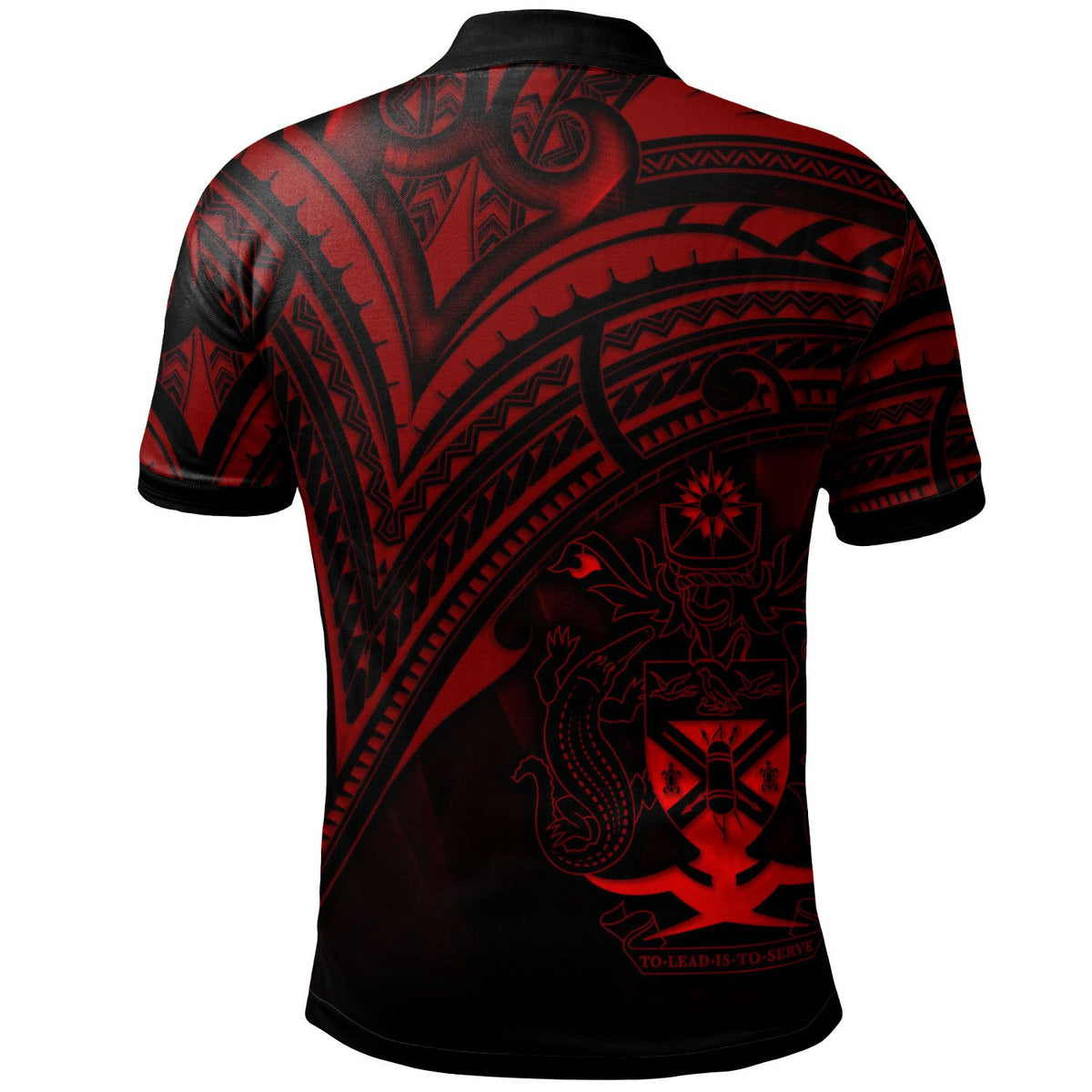 Solomon Islands Polo Shirt Red Color Cross Style - Polynesian Pride