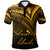 Solomon Islands Polo Shirt Gold Color Cross Style Unisex Black - Polynesian Pride