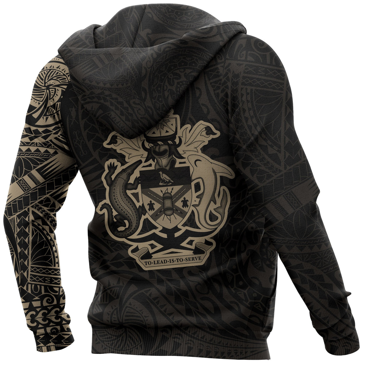 Solomon Hoodie Solomon Coat of Arms Polynesian Tattoo Style - Polynesian Pride