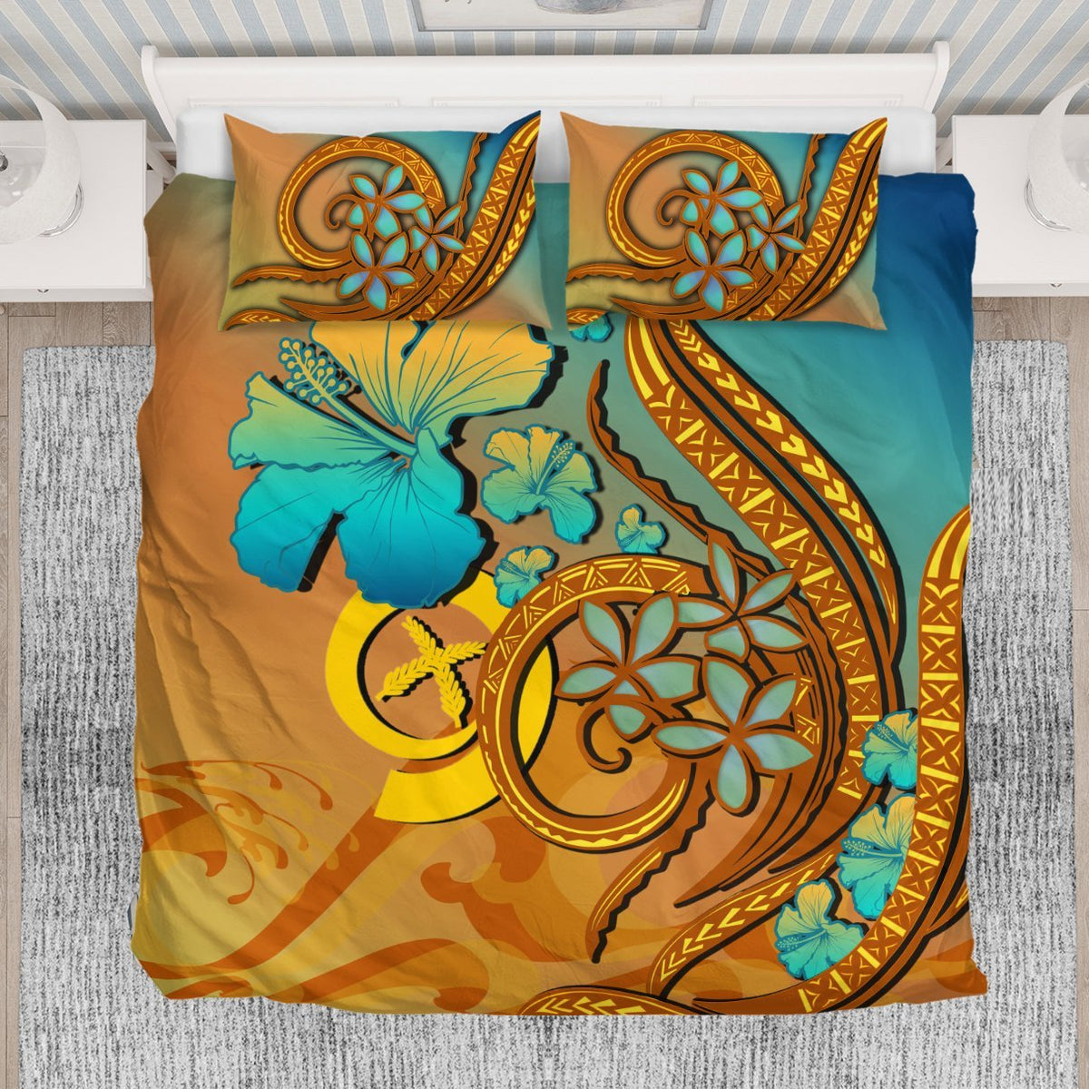 Vanuatu Bedding Set Sunset Glow - Polynesian Pride