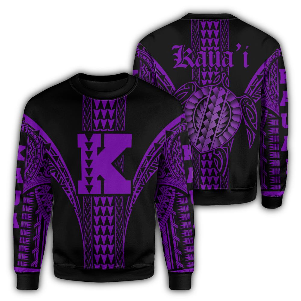 Kauai Island Polynesian Sweatshirt - Comely Style - AH Unisex Purple - Polynesian Pride