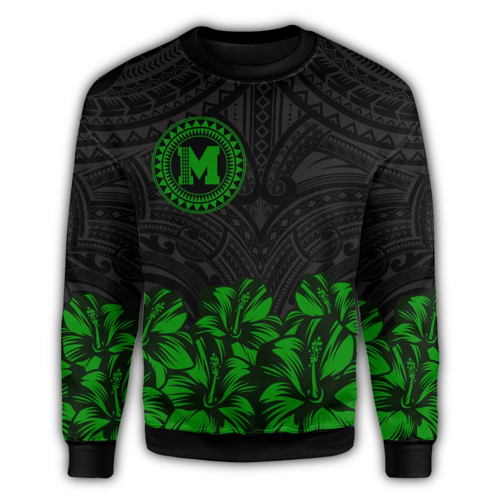 Molokai Map Hibiscus Polynesian Sweatshirt - Lithe Style - AH - Polynesian Pride