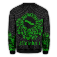 Molokai Map Hibiscus Polynesian Sweatshirt - Lithe Style - AH - Polynesian Pride