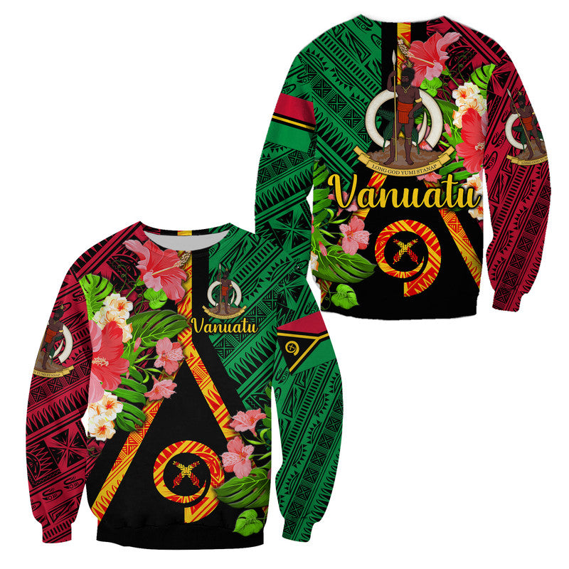 Vanuatu Sweatshirt Independence Be Proud Vanuatu Flag LT8 Unisex Black - Polynesian Pride