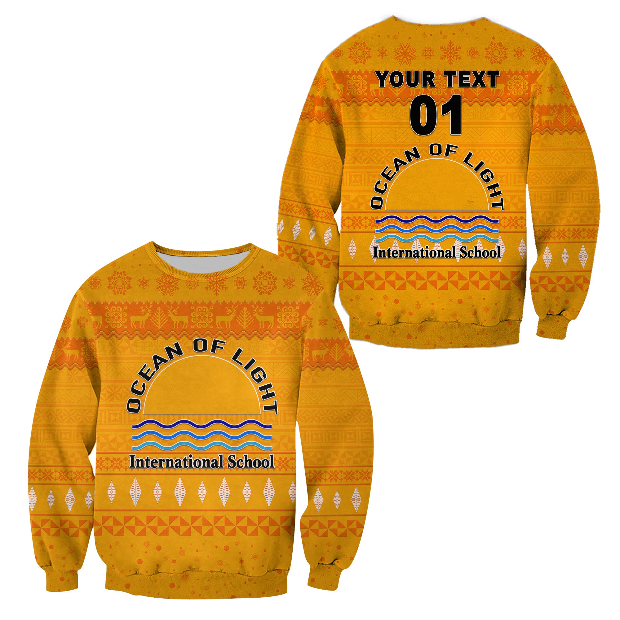 (Custom Personalised) Ocean of Light International School Christmas Sweatshirt Simple Style LT8 - Polynesian Pride