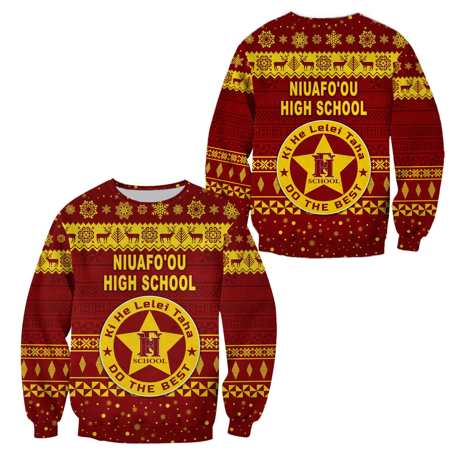 Niuafo'ou High School Christmas Sweatshirt Simple Style LT8 Unisex Maroon - Polynesian Pride