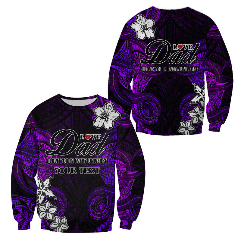 (Custom Personalised) Polynesian Fathers Day Sweatshirt I Love You In Every Universe - Purple LT8 Unisex Purple - Polynesian Pride