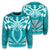 Hawaii Kanaka Polynesian Football Jersey Sweatshirt - Cyan - Bernice Style - AH Unisex Cyan - Polynesian Pride