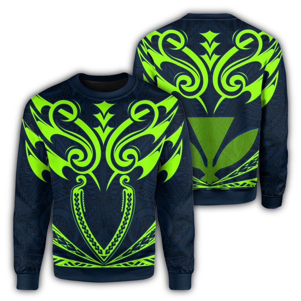 Hawaii Kanaka Polynesian Football Jersey Sweatshirt - Navy - Bernice Style - AH Unisex Navy - Polynesian Pride